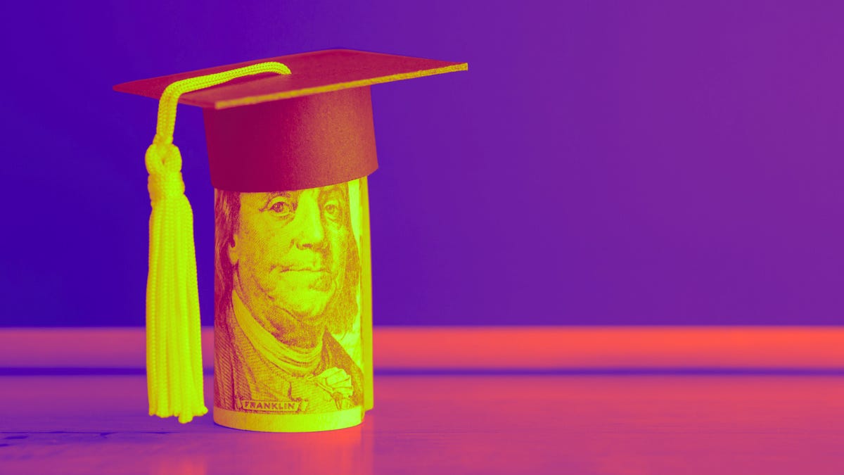 a graph showing student loan debt rising