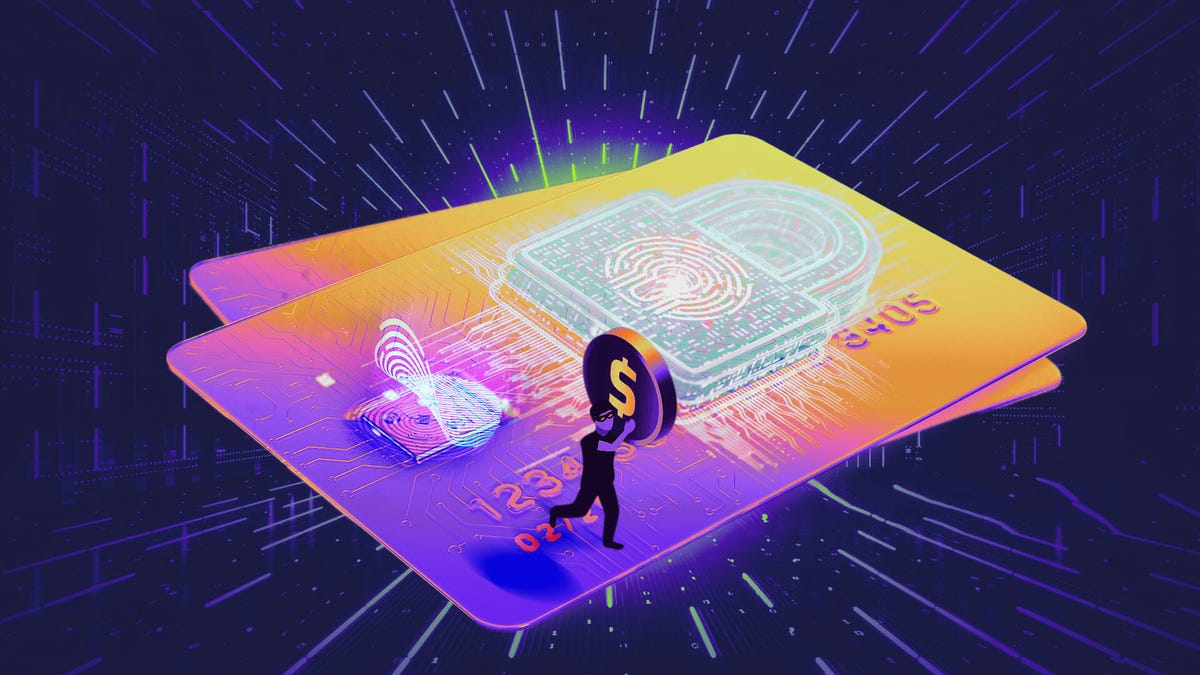 Credit card on dark background