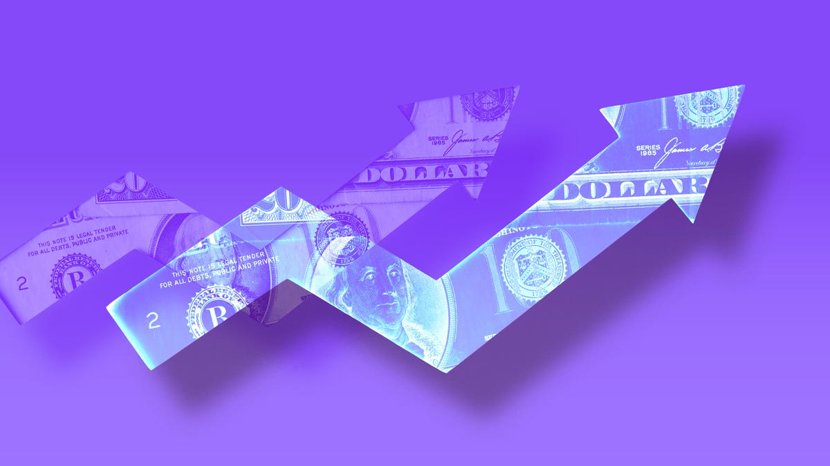 Rising interest rate arrow